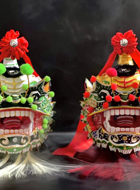 海陆丰麒麟汕尾非遗文创舞狮狮倪祝福送礼办公家居车载手工摆件