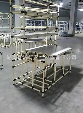 岳阳精益管周转车物料架滑轨架流利架线棒工作台厂家直销