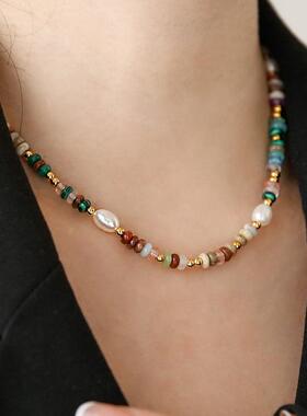 MaisonCleo复古天然水晶珍珠项链