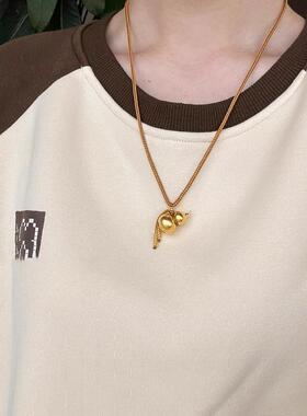 MaisonCleo「难得好物」新中式编绳葫芦沙金配饰国风精致毛衣链女