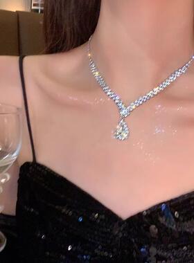 MaisonCleo满钻爆闪水滴项链