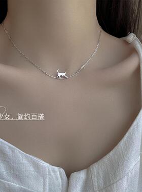 MaisonCleoS925纯银猫咪锁骨链