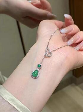MaisonCleo翡翠双葫芦锁骨链