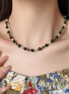 MaisonCleo祖母绿珍珠锁骨链