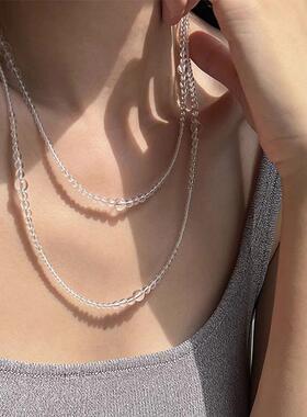 MaisonCleo白水晶单圈锁骨链