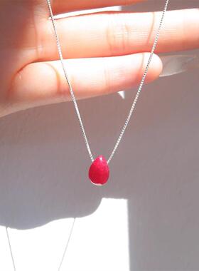 MaisonCleo红玛瑙水滴吊坠项链