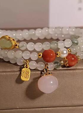 新中式天山翠葫芦桃子串珠手串