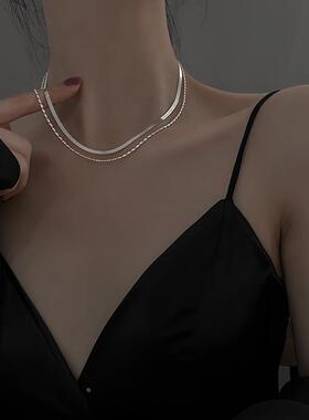 MaisonCleo纯银双层女锁骨链