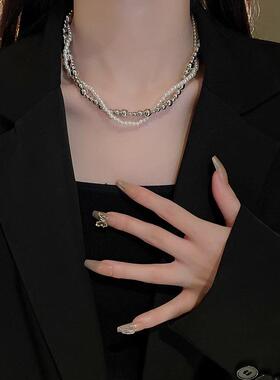 MaisonCleo双层珍珠毛衣链新款