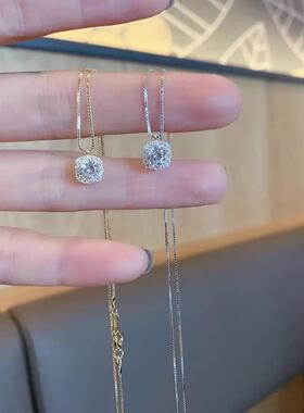 MaisonCleoS925纯银小方钻项链