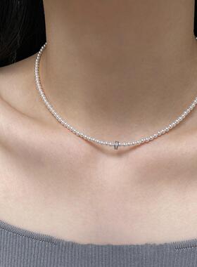 MaisonCleo轻奢珍珠锁骨链女