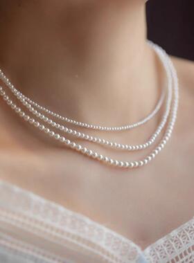 MaisonCleoS925纯银珍珠锁骨链