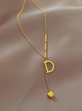 MaisonCleo字母D轻奢锁骨链