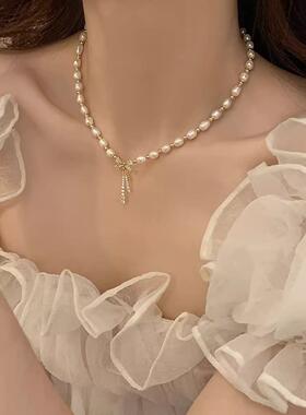 MaisonCleo珍珠镶钻蝴蝶结项链