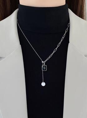 MaisonCleo方牌纯银毛衣链