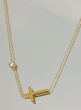 MaisonCleo超细十字架锁骨链