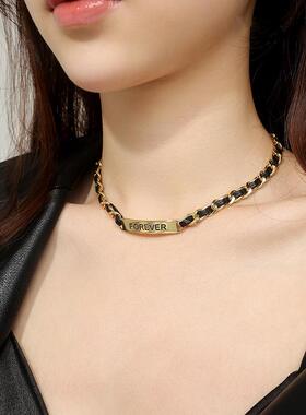 MaisonCleo高级感皮质编织毛衣链