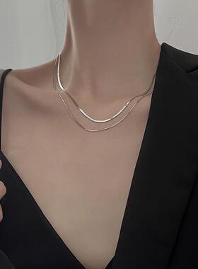MaisonCleo双层925银锁骨链