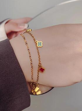 MaisonCleo四叶草双层手链轻奢