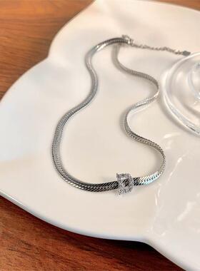 MaisonCleo字母蛇骨锁骨链新款