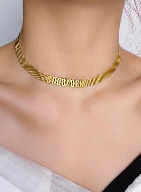 MaisonCleo金色字母毛衣链百搭