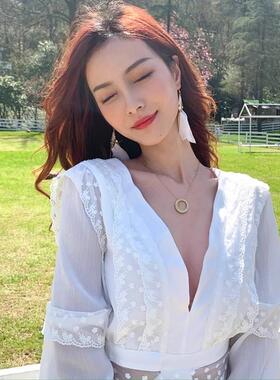 MaisonCleo玫瑰金圆形钻石项链