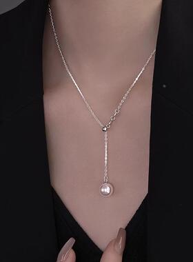 MaisonCleoS925纯银珍珠锁骨链