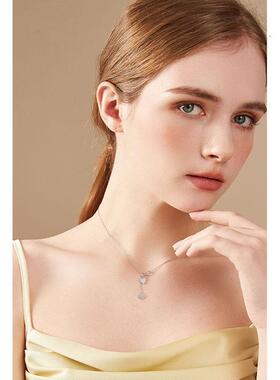 MaisonCleo微镶钻爱心锁骨链