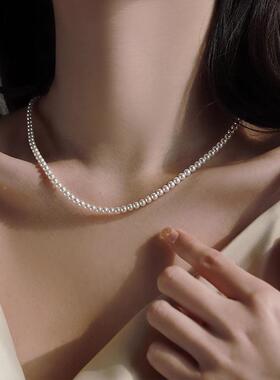 MaisonCleo纯银正圆珍珠锁骨链