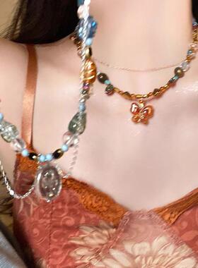 MaisonCleo天然石蝴蝶锁骨链