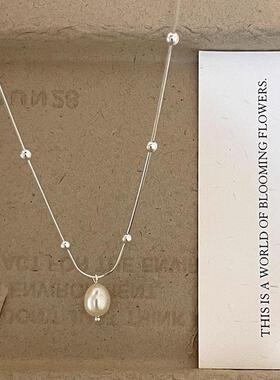MaisonCleoS925纯银珍珠锁骨链