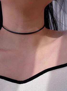 MaisonCleoS925纯银黑色锁骨链