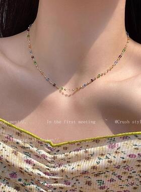 MaisonCleo多巴胺水晶串珠颈链