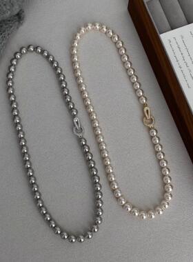 MaisonCleo轻奢珍珠毛衣链新款