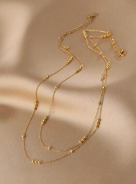 MaisonCleo双层叠戴冷淡风锁骨链