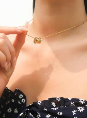 MaisonCleo祖母绿钻三环锁骨链