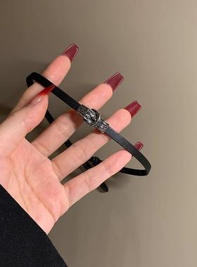 MaisonCleo黑色皮质项圈锁骨链项链女生颈链颈环颈带脖子配饰