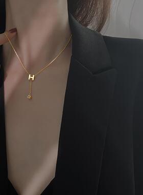 MaisonCleoH字母流苏锁骨链女