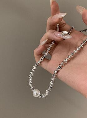 MaisonCleo珍珠碎银百搭锁骨链