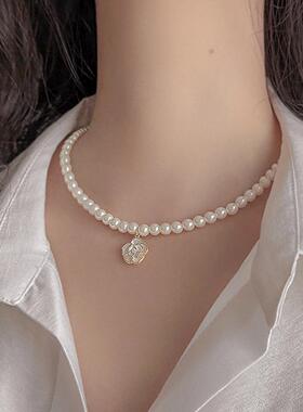 MaisonCleo复古山茶花珍珠项链