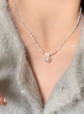 MaisonCleo碎银珍珠锆石锁骨链