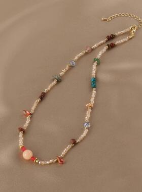 MaisonCleo复古串珠锁骨链新款