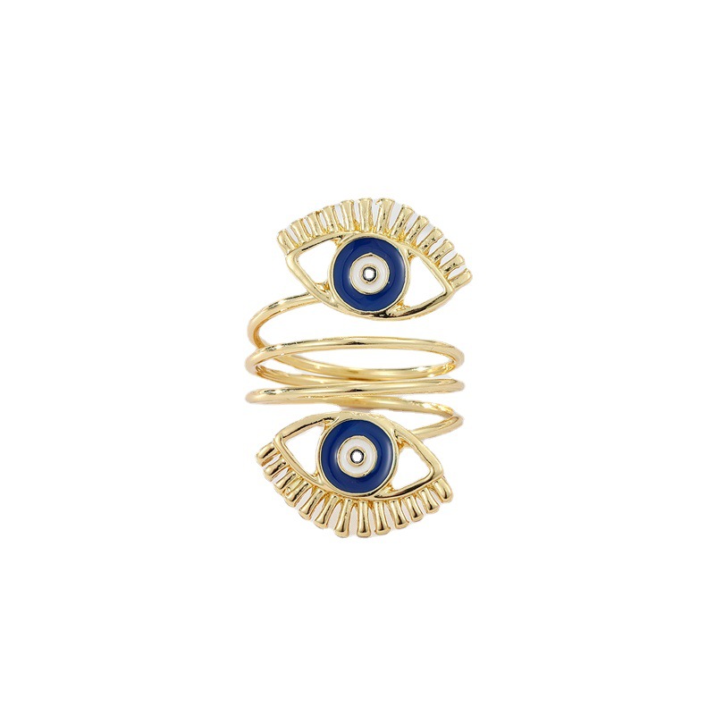 New Hollow Evil Eye Finger Rings For Women Personality Punk - 图0