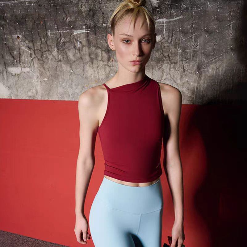 秋冬安哥拉红瑜伽背心女高领温柔防震专业跑步运动健身瑜伽服女,淘宝优惠券,粉丝福利购,淘宝优惠卷