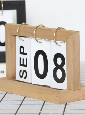 速发简约文艺创意日历摆件设拍可影道具木质台历年历装摄品饰挂