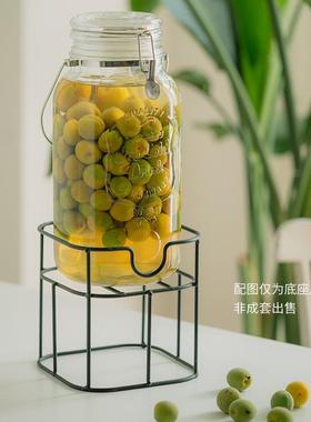 玻璃泡酒瓶专用底座实木竹木垫高架子酵素桶底托果汁密封罐支架