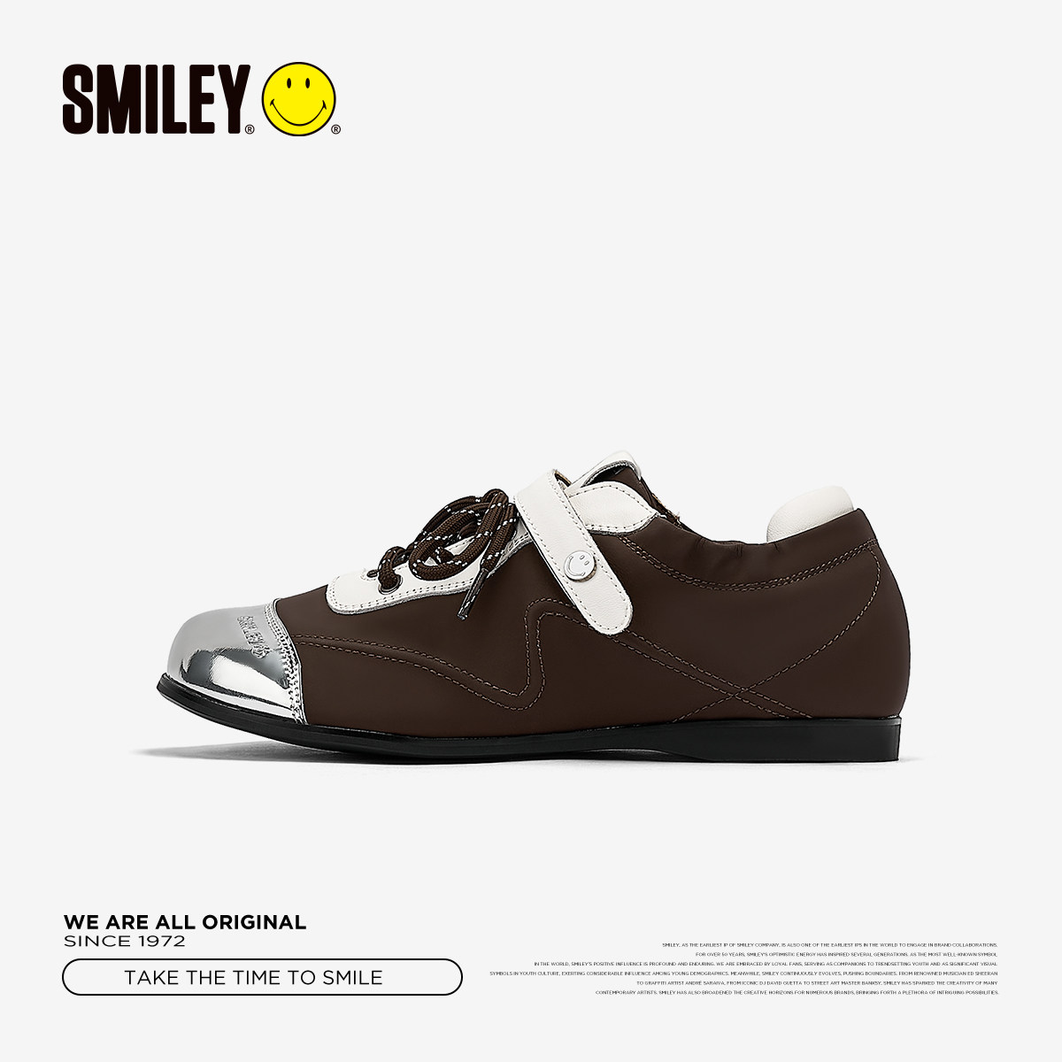 SMILEY笑脸复古棕色女圆头芭蕾鞋平底单鞋温柔浅口百搭休闲鞋子,淘宝优惠券,粉丝福利购,淘宝优惠卷
