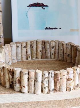 白桦木小栅栏室内花园庭院小篱笆装饰摆件微景观造景围栏实木户外