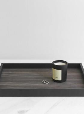 梵其北欧风木质流纹托盘长方形样板间客厅梳妆台化妆品香薰收纳盘