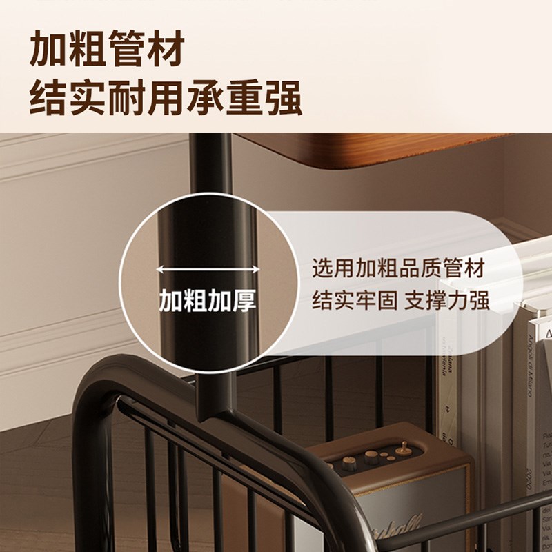 可移动小推车沙发j边几床边置物架高茶几桌子客厅零食出租屋床头 - 图3